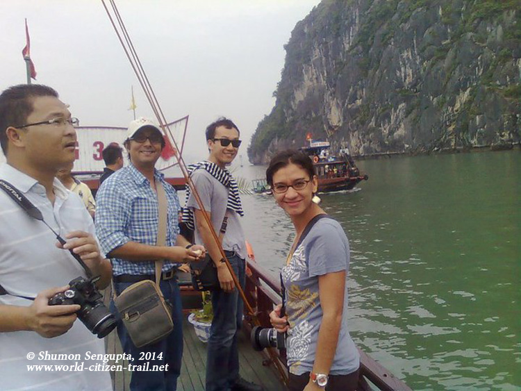 With friends Yuhei and Sandra in Halong Bay, Vietnam