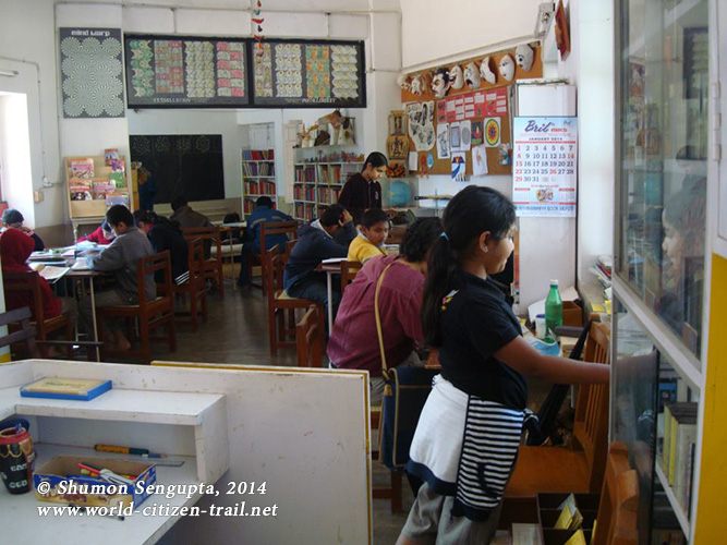 At the Junior school library at Rishi Valley School