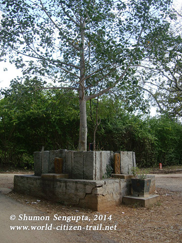 Entrance to the school through an ancient cross roads shrine - at Rishi Valley School