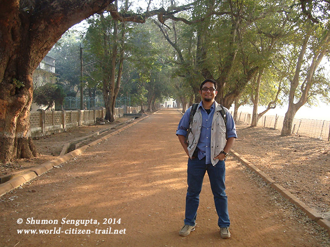 In front of Sri Sadan - the hostel for girls..