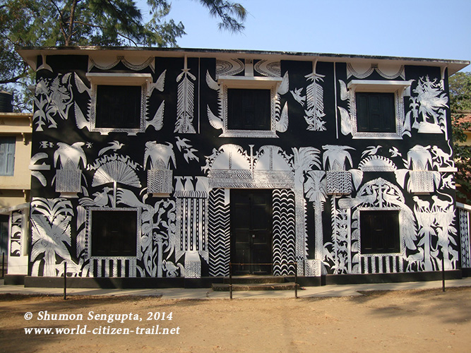 Mural by Kala Bhavan students and teachers Kala Bhavan complex...